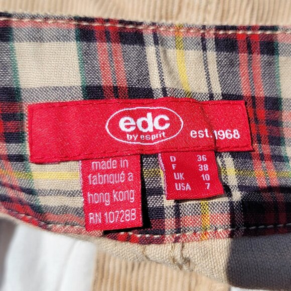 ✧⋆｡ EDC by Esprit y2k vintage corduroy beige mini skirt 𖦹°‧✧ - Picture 6 of 8